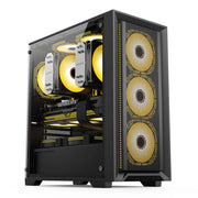Premium ATX Gaming PC-Gehäuse – Tempered Glass | Schwarzes Gaming-Tower Case