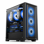 Premium ATX Gaming PC-Gehäuse – Tempered Glass | Schwarzes Gaming-Tower Case