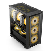 Premium ATX Gaming PC-Gehäuse – Tempered Glass | Schwarzes Gaming-Tower Case