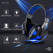 Gaming-Headset mit RGB – Kabelgebundene Stereo-Kopfhörer mit Mikrofon & 40-mm-Treibern | 3,5-mm-Klinke für PC, PS4, PS5 & kompatible Xbox-Systeme