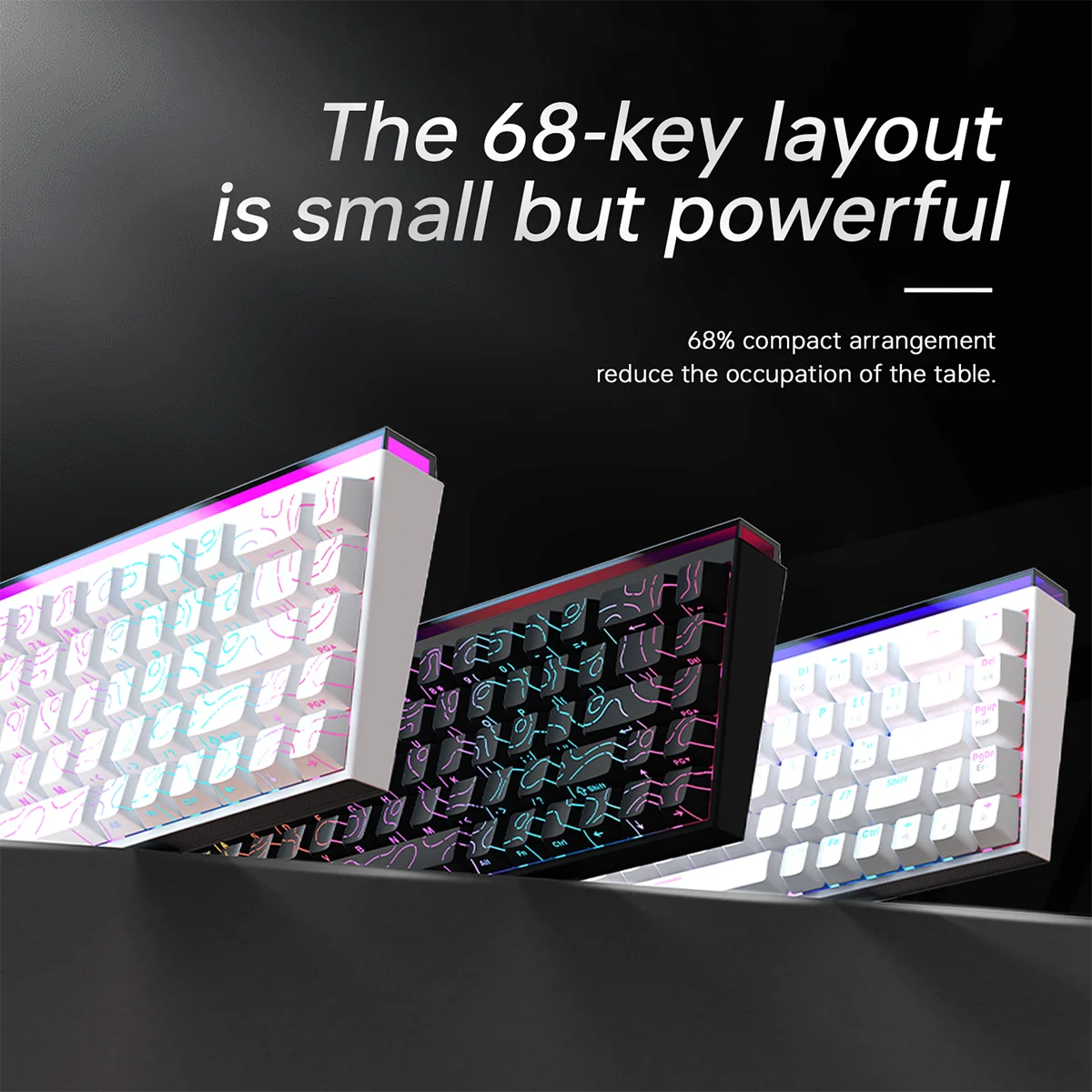 AJAZZ NK68 Mechanische Gaming Tastatur – 68 Tasten | RGB | Kabelgebunden | Englisches Layout