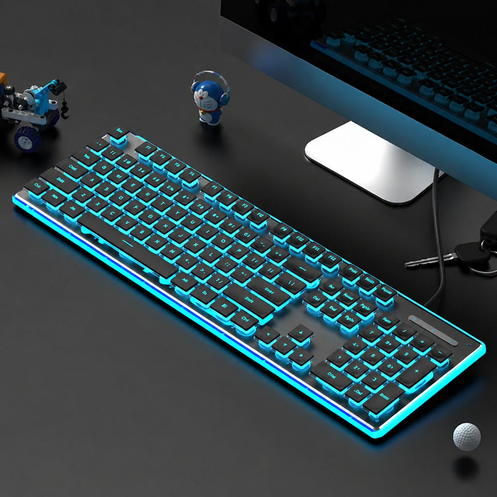 L1 Gaming Tastatur mit Beleuchtung – Leise & Wasserabweisend | Metallgehäuse | Mechanical Feel