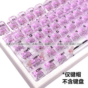 Transparente Ice Crystal Keycaps – Komplettes Tastenkappen-Set für mechanische Tastaturen | Kompatibel mit 61 / 87 / 98 / 104 Tasten