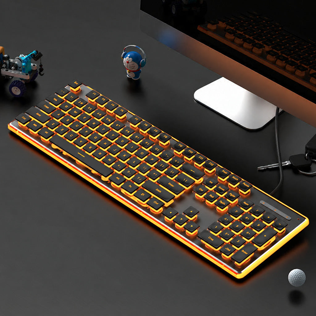 L1 Gaming Tastatur mit Beleuchtung – Leise & Wasserabweisend | Metallgehäuse | Mechanical Feel