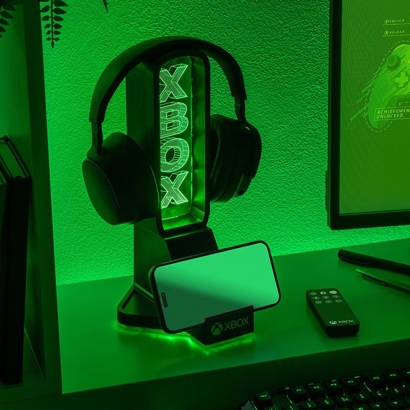 Xbox LED-Neon Gaming-Headset inkl. Smartphone-Halterung & Headset-Ständer