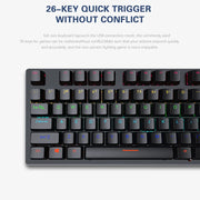 Mechanische RGB Gaming Tastatur – Beleuchtet, Ergonomisch & Kabelgebunden per USB für PC & Gaming