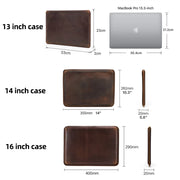 CONTACTS FAMILY Premium Laptop Sleeve aus echtem Rindsleder – 13–16" | Personalisierbare Ledertasche für MacBook Pro/Air, Dell, HP & Notebooks