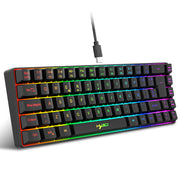 RGB Gaming Tastatur mit 68 Tasten – Kabelgebundenes USB-Keyboard mit 20 RGB-Beleuchtungsmodi | Kompakt & tragbar für Windows PC und Laptop