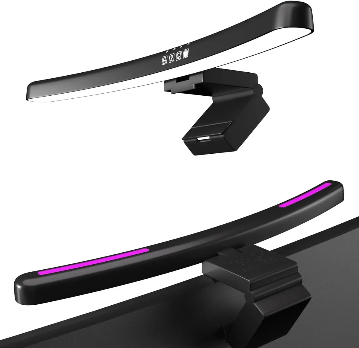 DBF Curved Monitor Light Bar mit RGB-Backlight – LED Bildschirmleuchte für gebogene Monitore | Stufenlos dimmbar & Farbtemperatur einstellbar | Touch-Steuerung für Gaming, TV & Arbeitsplatz