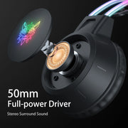 ONIKUMA RGB Gaming-Headset mit oder ohne Ohren und Ständer – Kabelgebundene Kopfhörer mit 50-mm-Treibern & flexiblem HD-Mikrofon | 3,5-mm-Headset für PC, PS4, PS5, Xbox & Nintendo Switch