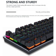 Mechanische RGB Gaming Tastatur – Beleuchtet, Ergonomisch & Kabelgebunden per USB für PC & Gaming