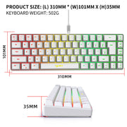 RGB Gaming Tastatur mit 68 Tasten – Kabelgebundenes USB-Keyboard mit 20 RGB-Beleuchtungsmodi | Kompakt & tragbar für Windows PC und Laptop