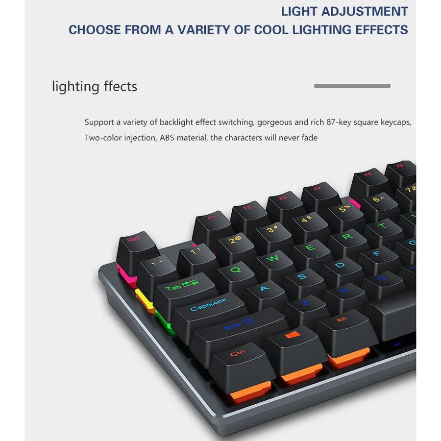 Mechanische RGB Gaming Tastatur – Beleuchtet, Ergonomisch & Kabelgebunden per USB für PC & Gaming