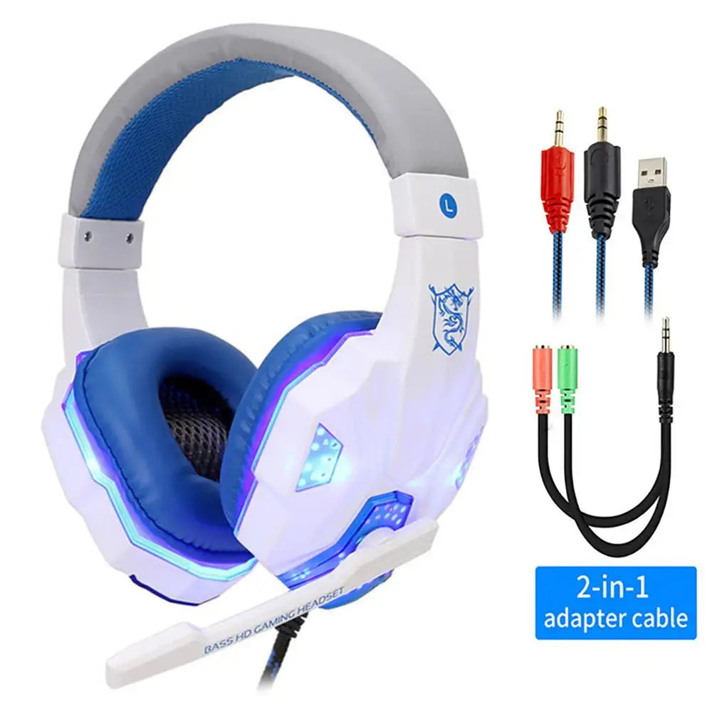 Gaming-Headset mit RGB – Kabelgebundene Stereo-Kopfhörer mit Mikrofon & 40-mm-Treibern | 3,5-mm-Klinke für PC, PS4, PS5 & kompatible Xbox-Systeme