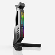 RGB Gaming Headset-Ständer mit USB-Hub – Kopfhörerhalter mit 11 LED-Lichteffekten, 2× USB-A, USB-C & 3,5-mm-Audio | Rutschfeste Metallbasis