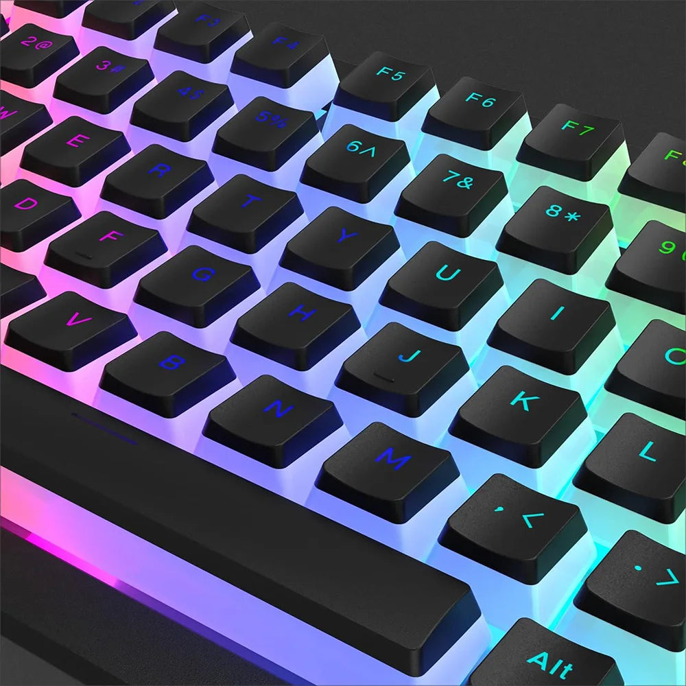 RGB Pudding Keycaps Set – 129 Double-Shot PBT Tastenkappen für mechanische Gaming-Tastaturen | Für 61/68/84/87/96/98/100/104/108 Tasten