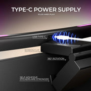 DBF Curved Monitor Light Bar mit RGB-Backlight – LED Bildschirmleuchte für gebogene Monitore | Stufenlos dimmbar & Farbtemperatur einstellbar | Touch-Steuerung für Gaming, TV & Arbeitsplatz