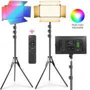 SZKOSTON RGB LED Videoleuchte – 728 LEDs, 0–100 % dimmbar | Foto- & Studio-Licht für YouTube, Streaming & Content Creation