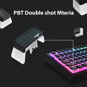 RGB Pudding Keycaps Set – 129 Double-Shot PBT Tastenkappen für mechanische Gaming-Tastaturen | Für 61/68/84/87/96/98/100/104/108 Tasten
