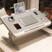 HGTUGO Faltbarer Laptop-Tisch – Höhenverstellbar & Neigbar | Ergonomischer Betttisch mit Getränkehalter & Schublade | Für Bett, Sofa & Homeoffice