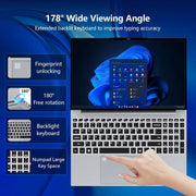 Fuchu 15,6"Zoll Performance Laptop – Intel Core i9-10980HK | Windows 11 | Beleuchtete Tastatur | Fingerabdrucksensor | Office, Studium & Gaming