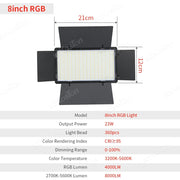 SZKOSTON U600 RGB LED Videoleuchte – 360 LEDs, 3200–5600K, CRI ≥95 & 0–100 % dimmbar | Studio-Licht für YouTube, Streaming, Gaming & Fotografie
