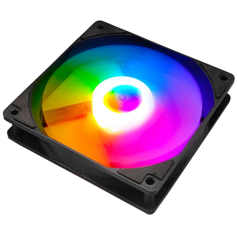 MANMU SFS-02 120 mm RGB PC-Gehäuselüfter – Rainbow Gaming Fan mit 800–1.800 U/min | Leiser 19-dB(A)-Lüfter mit Fluid Bearing