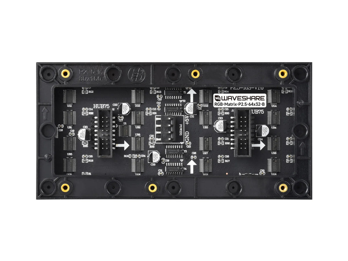 Waveshare RGB LED-Matrix-Panel 64 × 32 Pixel – 2,5 mm Pixelabstand | 2048 LEDs | Helligkeit einstellbar | Standard- oder GOB-Version