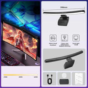 DBF Curved Monitor Light Bar mit RGB-Backlight – LED Bildschirmleuchte für gebogene Monitore | Stufenlos dimmbar & Farbtemperatur einstellbar | Touch-Steuerung für Gaming, TV & Arbeitsplatz