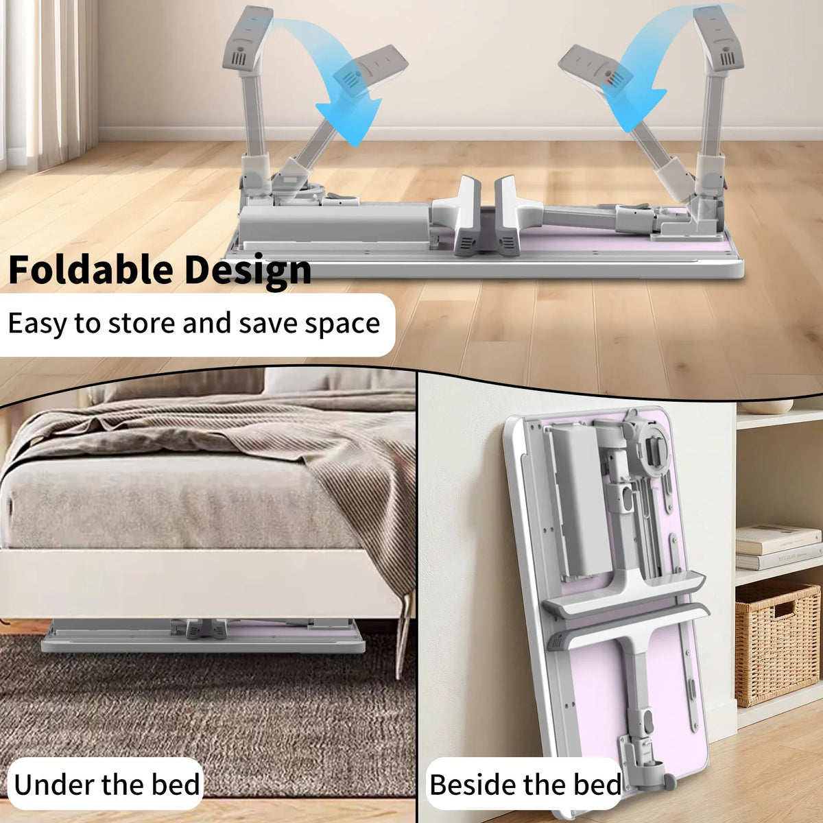 HGTUGO Faltbarer Laptop-Tisch – Höhenverstellbar & Neigbar | Ergonomischer Betttisch mit Getränkehalter & Schublade | Für Bett, Sofa & Homeoffice