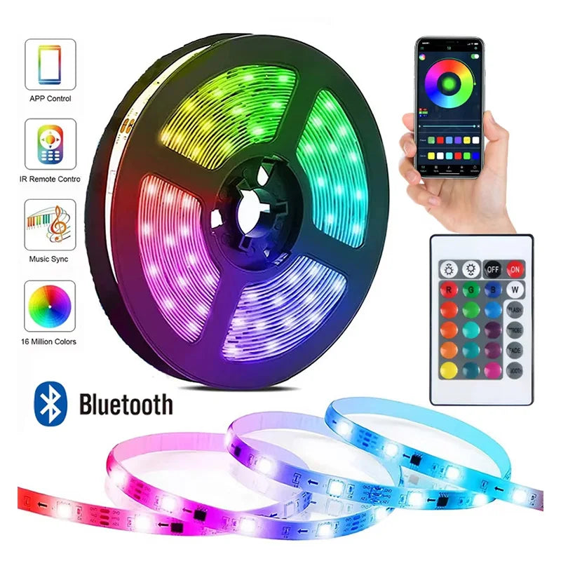 USB RGB LED-Strip mit App & Fernbedienung – 5V LED-Lichtband mit Farbwechsel, Timer & Musikmodus | Gaming-Zimmer, TV & Party-Beleuchtung