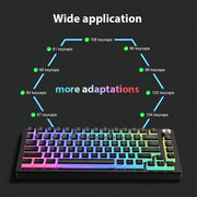 RGB Pudding Keycaps Set – 129 Double-Shot PBT Tastenkappen für mechanische Gaming-Tastaturen | Für 61/68/84/87/96/98/100/104/108 Tasten