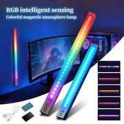 RGB LED Light Bar mit 150° Bewegungssensor – Kabellose Magnetleuchte mit 5 Lichtmodi, Akku & USB-C | Gaming-, Schrank- & Ambientebeleuchtung