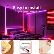 RGB LED-Strip mit Batteriebetrieb – Flexible LED-Hintergrundbeleuchtung mit 24-Tasten-Fernbedienung | Farbwechsel für Gaming-Zimmer, TV & Wohnbereich