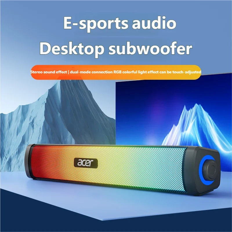 Acer RGB Gaming Soundbar – Bluetooth & USB Dual-Mode | Stereo-Sound mit kräftigem Bass | PC-Lautsprecher für Gaming, Musik & Entertainment