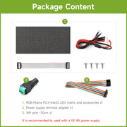 Waveshare RGB LED-Matrix-Panel 64 × 32 Pixel – 2,5 mm Pixelabstand | 2048 LEDs | Helligkeit einstellbar | Standard- oder GOB-Version