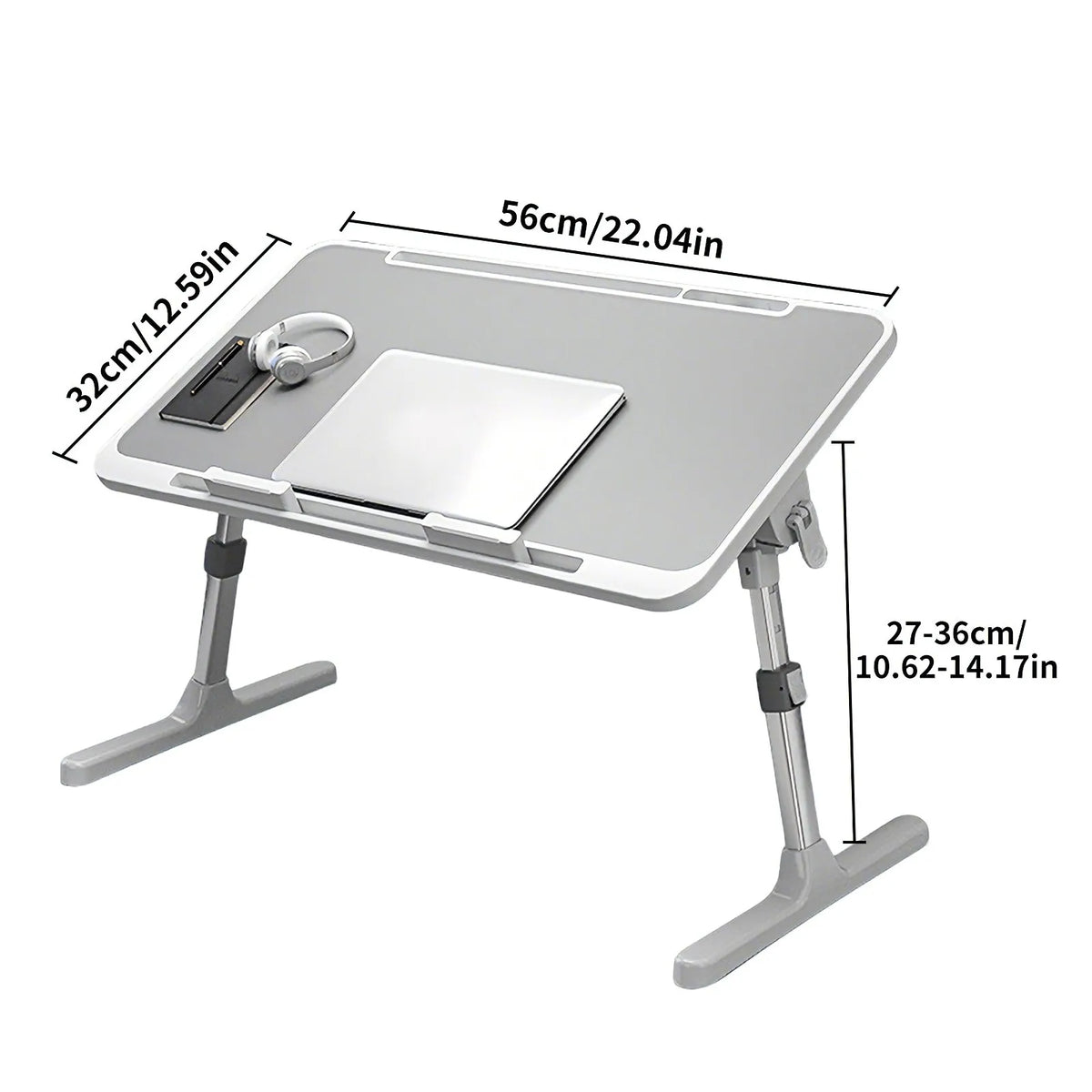 HGTUGO Faltbarer Laptop-Tisch – Höhenverstellbar & Neigbar | Ergonomischer Betttisch mit Getränkehalter & Schublade | Für Bett, Sofa & Homeoffice