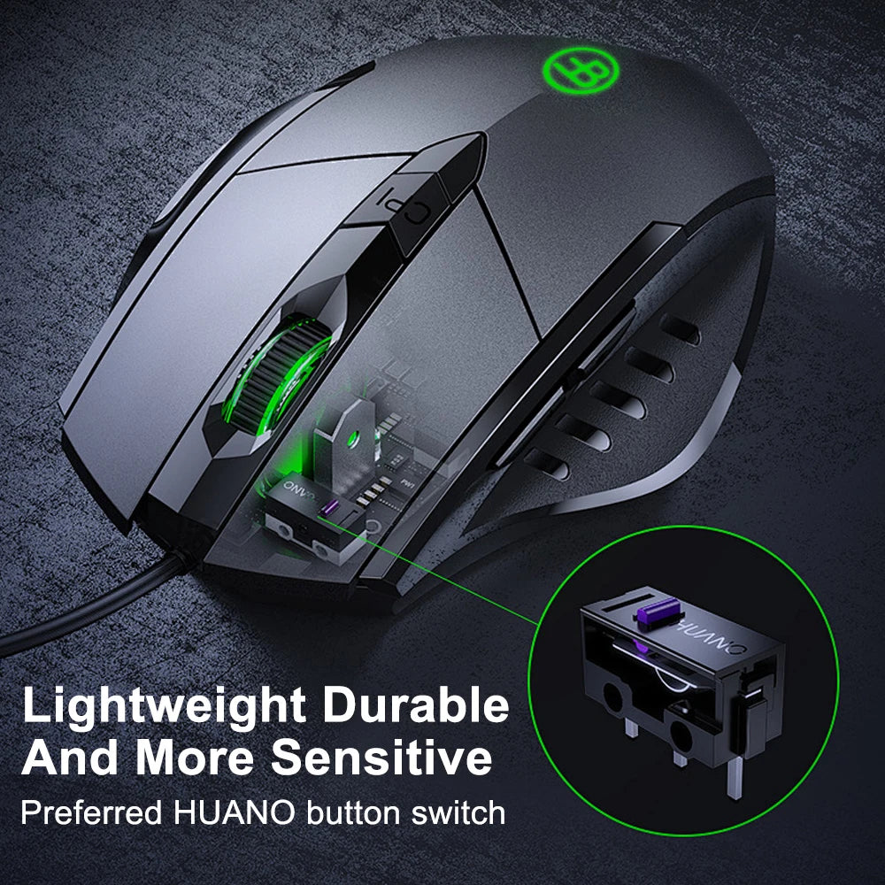 High-Performance RGB Gaming-Maus – 7200 DPI, 6 Tasten & ergonomisches Design für PC, Laptop & Gaming