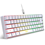 RGB Gaming Tastatur mit 68 Tasten – Kabelgebundenes USB-Keyboard mit 20 RGB-Beleuchtungsmodi | Kompakt & tragbar für Windows PC und Laptop
