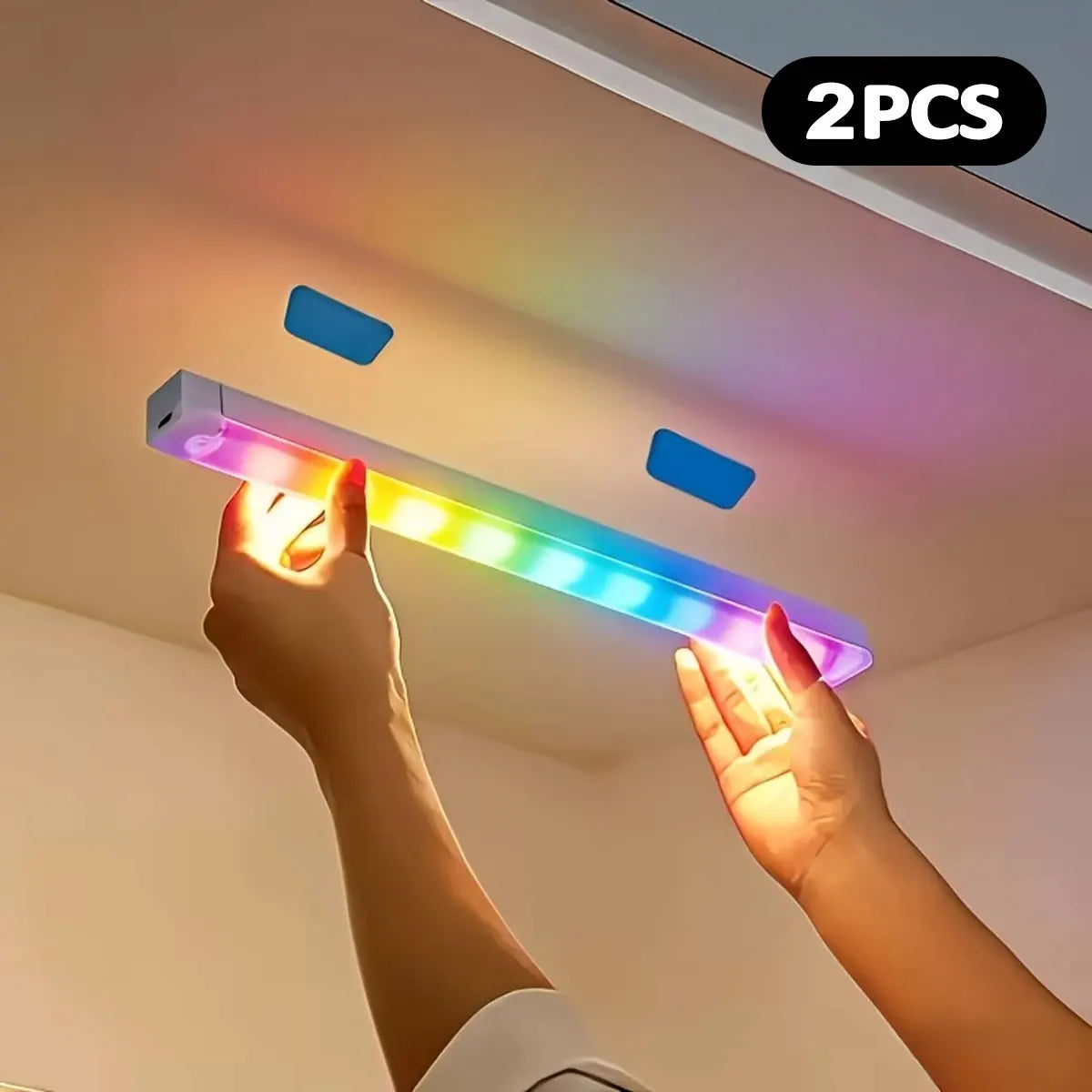 RGB Ambient Light Bar mit Akku – Dynamische Rainbow LED-Leuchte mit Farbverlauf & Running-Light-Effekt | Gaming-Beleuchtung für Schreibtisch, Wohnzimmer & Schlafzimmer