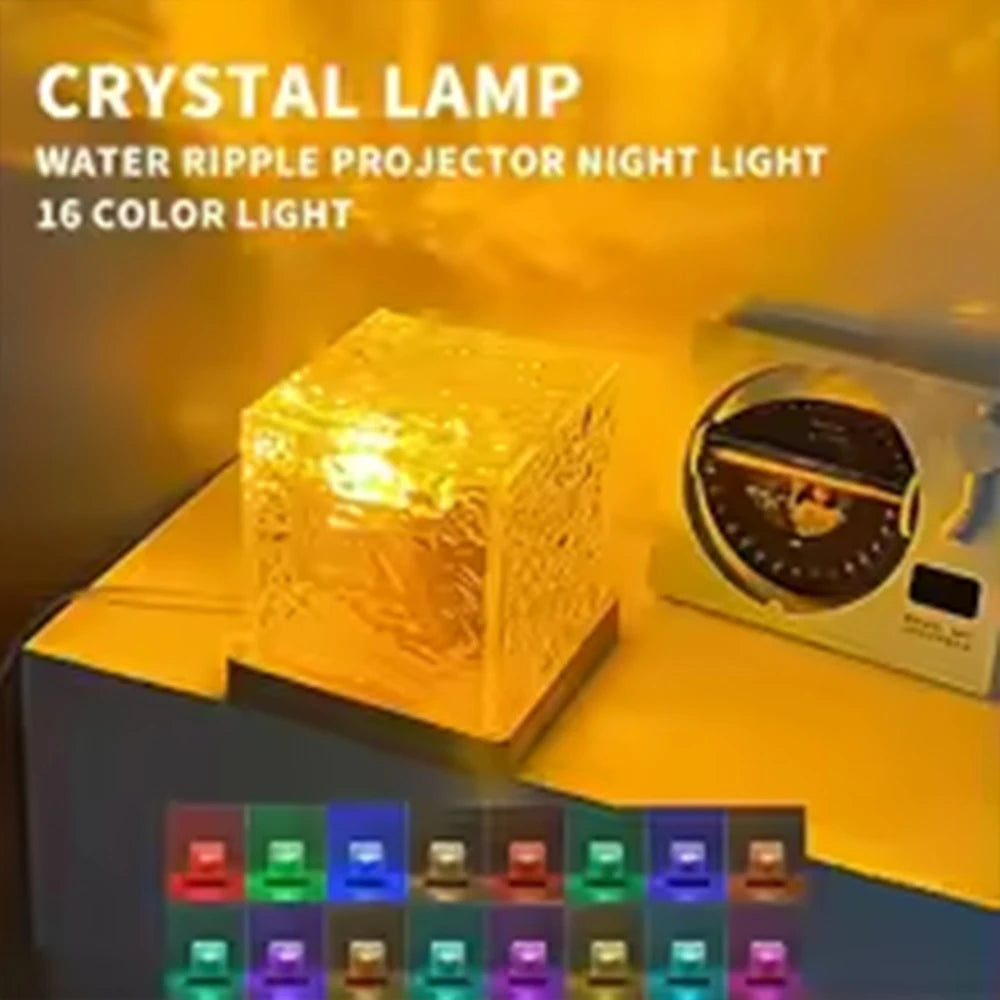 HOMEFISH RGB-Nachtlicht mit 16 Farben und Fernbedienung – Wiederaufladbare Tischlampe mit Ozeanwellen- und Aurora-Projektion für Gamingzimmer, Schlafzimmer und Wohnbereich