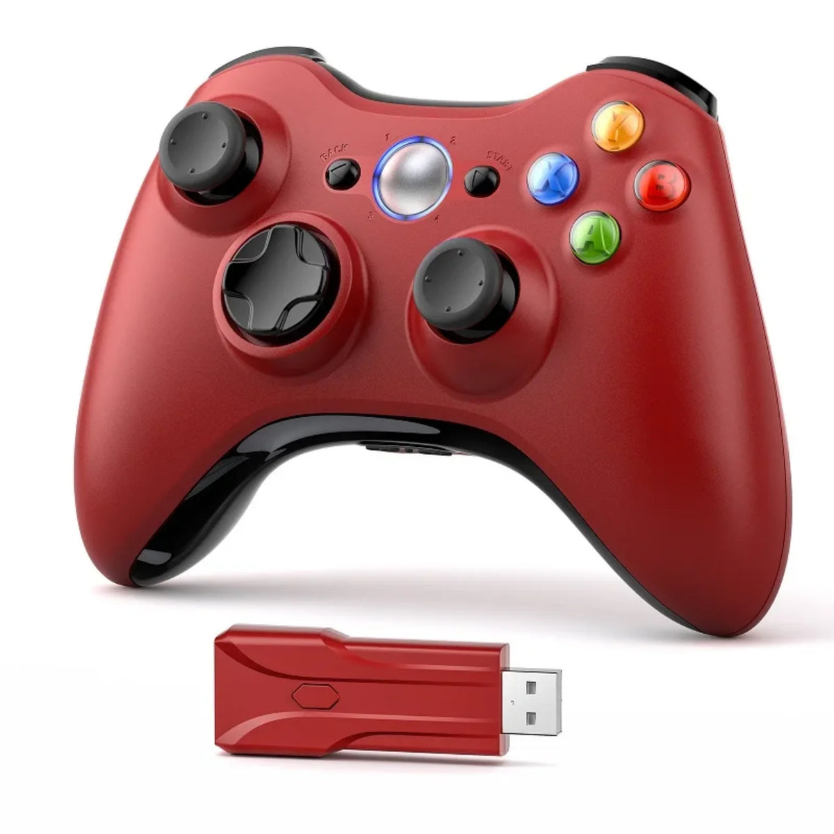 Wireless Gaming Controller 2,4 GHz – Kabelloses Gamepad für Xbox 360, Xbox 360 Slim & PC | Dual-Vibration, präzise Trigger & USB-Empfänger