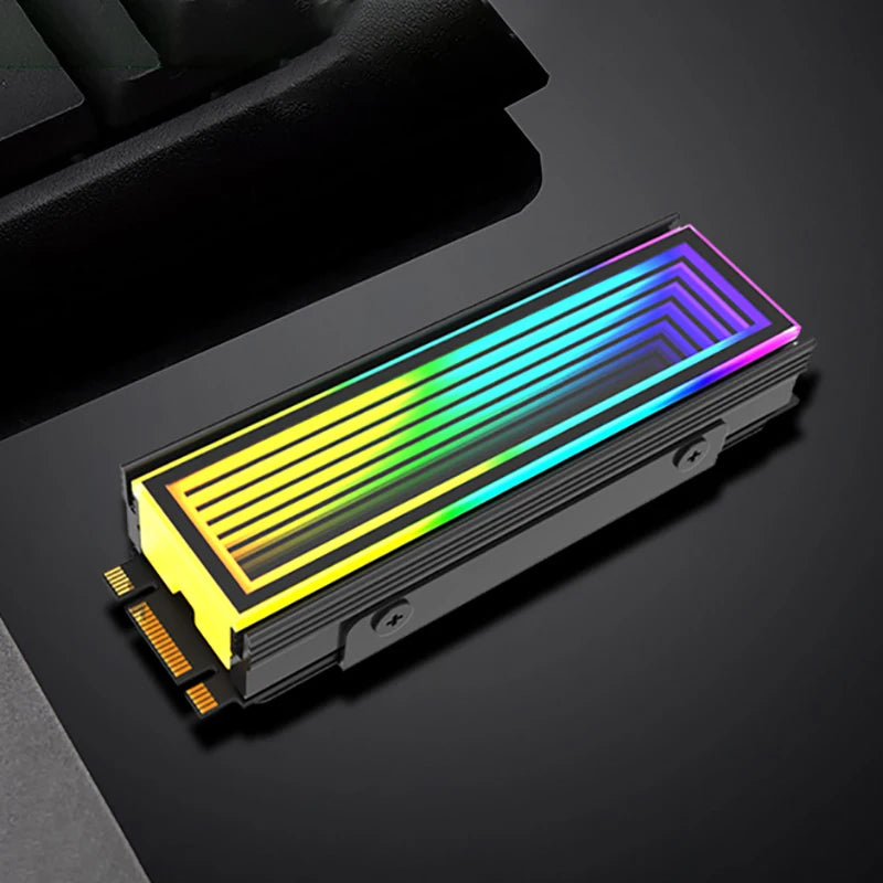 SSD-Kühler M.2 5V ARGB – RGB Heatsink für 2280 NVMe SSD mit Infinity-Mirror-Effekt | AURA Sync kompatibel & effiziente Wärmeableitung