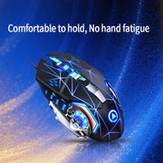RGB Gaming-Maus mit 6 Tasten – Ergonomische kabelgebundene USB-Maus mit einstellbarer DPI | Optischer Sensor für PC & Desktop-Gaming