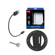 Vertikaler Standfuß für PS5 Slim – Stabiler & Platzsparender Konsolenständer | Disc & Digital Edition | Anti-Rutsch | Schwarz/Weiß/RGB