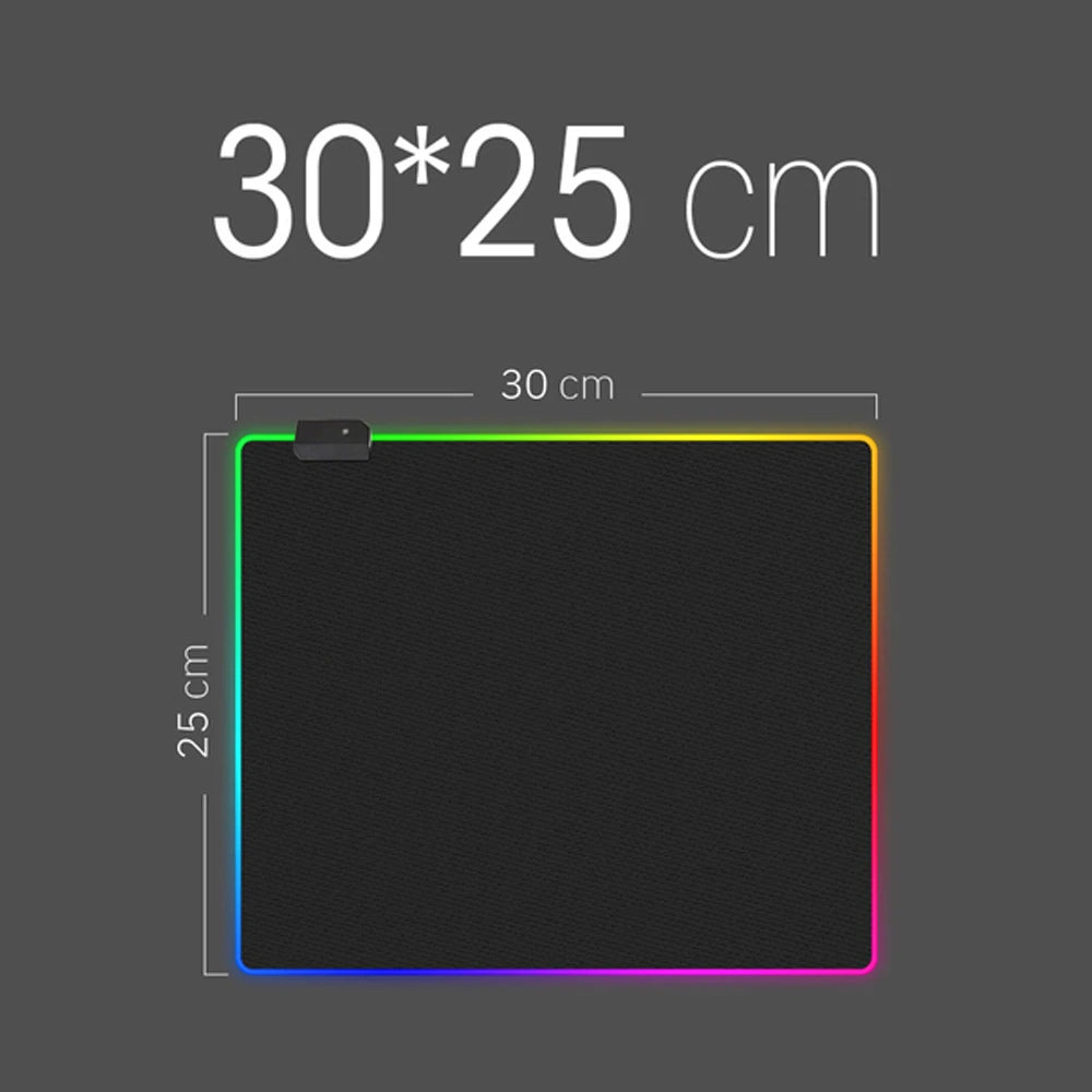 RGB Gaming Mauspad – Großes LED Deskpad mit 8 Lichtmodi, wasserabweisender Oberfläche & rutschfester Gummibasis | Gaming Mousepad für PC & Laptop