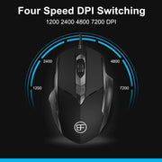 High-Performance RGB Gaming-Maus – 7200 DPI, 6 Tasten & ergonomisches Design für PC, Laptop & Gaming