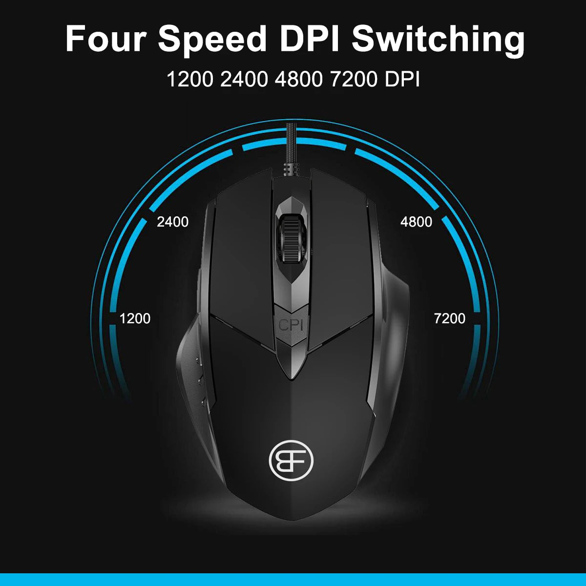 High-Performance RGB Gaming-Maus – 7200 DPI, 6 Tasten & ergonomisches Design für PC, Laptop & Gaming