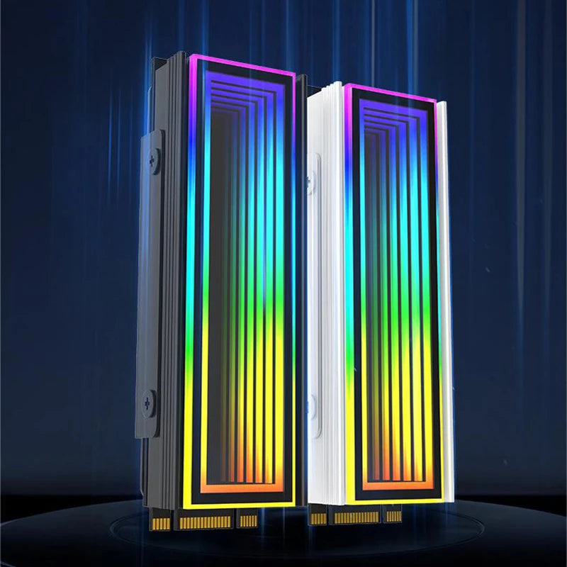 SSD-Kühler M.2 5V ARGB – RGB Heatsink für 2280 NVMe SSD mit Infinity-Mirror-Effekt | AURA Sync kompatibel & effiziente Wärmeableitung