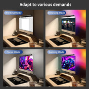 Mzvul RGB Monitor Light Bar – LED Bildschirmleuchte mit 15 Lichtmodi & stufenloser Dimmung | USB Monitorlampe mit Touch-Steuerung für Gaming, TV & Arbeitsplatz